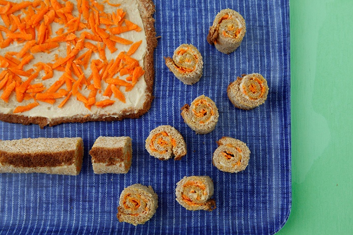 carrot hummus sushi rolls 