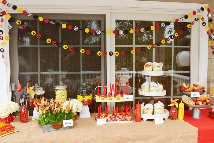 mickey mouse themed food table party
