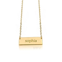 Tiny Tags Gold Bar Necklace